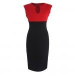 AAMIKAST New Fashion women dress Elegant V-neck Sleeveless Pencil Party Cocktail Body Women Dressescon
