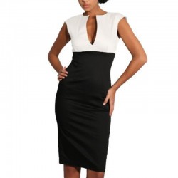 AAMIKAST New Fashion women dress Elegant V-neck Sleeveless Pencil Party Cocktail Body Women Dressescon