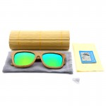 A.C 2017 New fashion Products Men Women Glass Bamboo Sunglasses au Retro Vintage Wood Lens Wooden Frame Handmade ZA03
