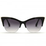 AEVOGUE Newest Half-Frame Cat Eye Sunglasses Women Summer Style Sun Glasses Brand Designer Gafas Oculos De Sol UV400 AE0266