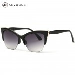 AEVOGUE Newest Half-Frame Cat Eye Sunglasses Women Summer Style Sun Glasses Brand Designer Gafas Oculos De Sol UV400 AE0266