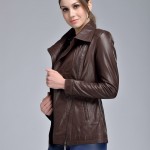 AIBIANOCEL Brand Guaranteed 100% Genuine Leather Jackets Women Spring Fashion Real Sheepskin Brown Long Leather Trench BY4