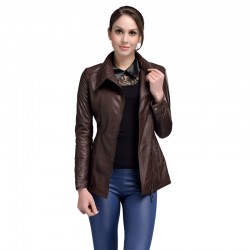 AIBIANOCEL Brand Guaranteed 100% Genuine Leather Jackets Women Spring Fashion Real Sheepskin Brown Long Leather Trench BY4