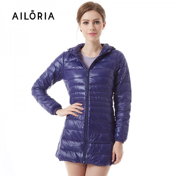 AILORIA 2017 Winter Long Spring Autumn Overcoat Women Ultra Light 90% White Duck Down Coat Jackets Duck Down Jacket For Women 