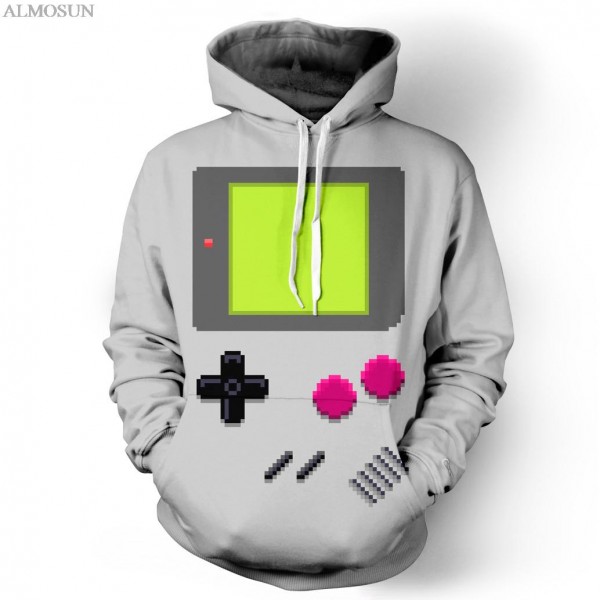 ALMOSUN Gameboy Harajuku Novelty Men Women Hoodies Sweatshirt 3D Print Sweat shirts Hooded Suit Clothing