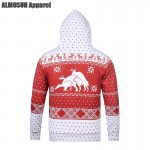 ALMOSUN Ugly Christmas Three Deers Pocket 3D All Over Printed Hoodie Sweatshirt Hip Hop Streetwear Jumper Hipster Unisex