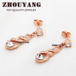 ANGELS EMBRACE Water Stud Earrings Rose Gold & Silver Color Jewelry E725