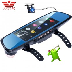 ANSTAR Rearview Mirror Car DVR Dash Cam GPS Navigation 6.86" Screen Full HD 1080P Android Parking Assistance Dual Lens Camera