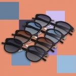 AOFLY Brand Fashion Oval Polarized Sunglasses Summer Sun Glasses Vintage Goggles Eyeglasses Retro Brand Designer Black Frame