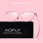 AOFLY Cat Eye Women Sunglasses Original Brand Design Reflective Coating Mirror Sunglasses Vintage  Sun Glasses With Case AF7965