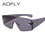 AOFLY Fashion Brand Cool Sunglasses Women Sun Glasses Rimless Sunglasses Mirror Glasses women Goggles Occhiali da sole UVA/UVB