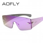 AOFLY Fashion Brand Cool Sunglasses Women Sun Glasses Rimless Sunglasses Mirror Glasses women Goggles Occhiali da sole UVA/UVB
