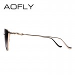 AOFLY Metal Frame Cat Eye Women Sunglasses Female Sunglasses Famous Brand Designer Alloy Legs Glasses oculos de sol feminino