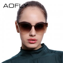 AOFLY Rimless Sunglasses Women Pink Revo Reflective Sun Glasses Alloy Legs Elegant Style Glasses Original Designer oculos AF7941
