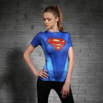 [AP] Marvel Heroes T Shirt Women T-shirt Fashion Caption America 3D Print Avenger Compression Shirts Tops Superman Shirt Tights