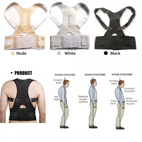 APTOCO Magnetic Therapy Posture Corrector Brace Shoulder Back Support Belt for Men Women Braces & Supports Belt Shoulder Posture