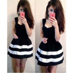 AQ93 Summer Dress 5 Colors Ball Gown Dress Sleeveless High Waist Sexy Brief A-Line Dress vestidos femininos