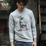 ATHIEF Mens Sweatershirt NIRVANA Kurt Cobain Pattern Printed Overpull for man Top Rock and Roll Brand Bottoming Hoodie Plus Size