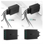 AUKEY Universal 4 Ports USB Charger Travel Wall Charger Adapter For iPhone7 Samsung S6 Smart Phones /PC/Mp3& USB Mobile Devices