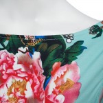 AZULINA Vintage 2017 Women Summer Beach Dress Sundress Sleeveless Floral Print A Line Casual Dress with belt Vestidos robe femme