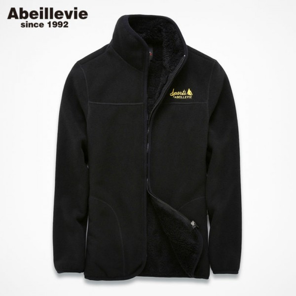 Abeillevie Fleece Hoodies Men Women Sweatshirts Zipper Lovers' Jackets Casual Street Wear tracksuit Men Winter Warm Sweatshirts 