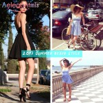 Aelegantmis Casual Striped Backless Slip Summer Dress Women High Waist Spaghetti Strap Short Sexy Beach Dress Ladies Sundress