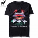 Aelfric Eden Camiseta Hip Hop Metallica Rock T Shirt Men 3D Grave Funny Become Flag Print T-shirt Homme Master of Puppets Black