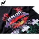 Aelfric Eden Camiseta Hip Hop Metallica Rock T Shirt Men 3D Grave Funny Become Flag Print T-shirt Homme Master of Puppets Black