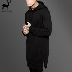 Aelfric Eden Men Hoodies Sweatshirts Side Zip Longline Skateboard Assassins Creed Man Tracksuit Hip Hop Black Long Fit Hoodie