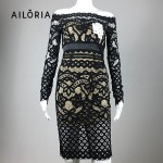Ailoria 2017 Brand sexy lace bodycon dress women elastic slim sheath work wear party sexy pencil dress vestido de encaje