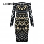 Ailoria 2017 Brand sexy lace bodycon dress women elastic slim sheath work wear party sexy pencil dress vestido de encaje