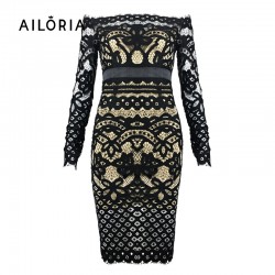 Ailoria 2017 Brand sexy lace bodycon dress women elastic slim sheath work wear party sexy pencil dress vestido de encaje