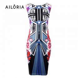 Ailoria 2017 Plus Summer Printing Wear To Work Business Dresses Women Plaid Pencil Dresses Bodycon Dresses For Women Vestidos