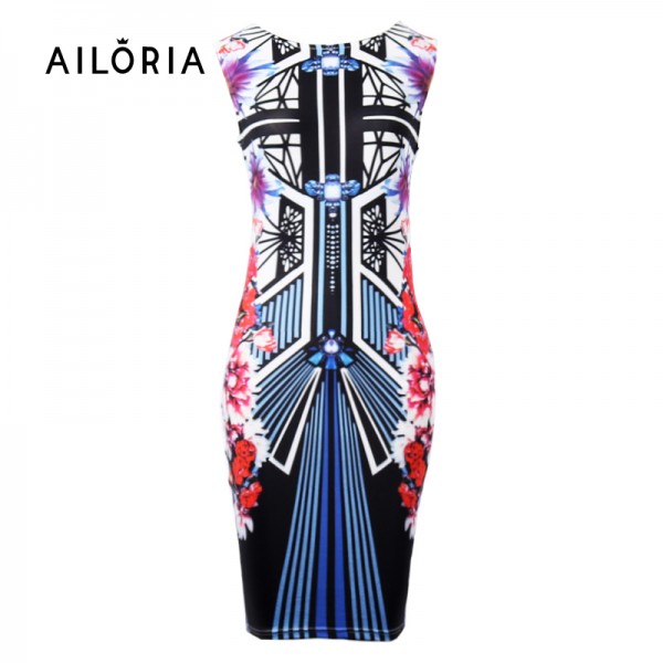 Ailoria 2017 Plus Summer Printing Wear To Work Business Dresses Women Plaid Pencil Dresses Bodycon Dresses For Women Vestidos