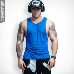Aimpact Mens Workout Tank Tops Fitness Bodybuilding Clothing Low Cut Armholes Vivid Vest Muscle Singlets Men Activewear AD54