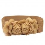 Amazing Fashion Double Rose Flower Buckle Elastic Waist Belt Lady Waistband