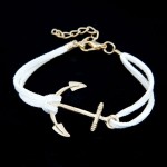 Anchor Bracelets for Women Men Jewelry Bijoux 2017 Fashion Rope 8 Leather Charm Bracelets & Bangles Vintage Wrap Pulsera Mujer