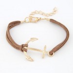 Anchor Bracelets for Women Men Jewelry Bijoux 2017 Fashion Rope 8 Leather Charm Bracelets & Bangles Vintage Wrap Pulsera Mujer