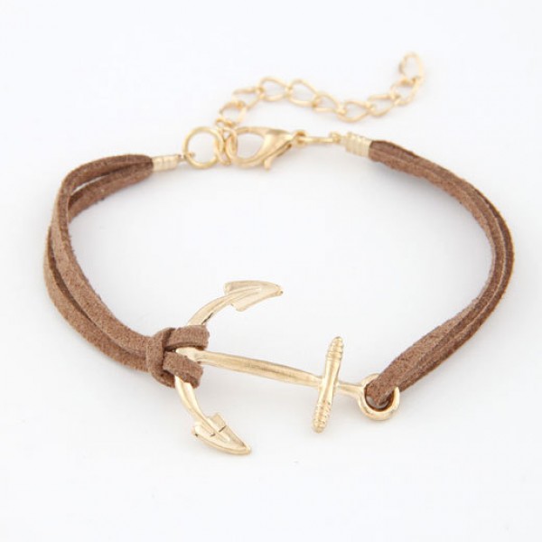 Anchor Bracelets for Women Men Jewelry Bijoux 2017 Fashion Rope 8 Leather Charm Bracelets & Bangles Vintage Wrap Pulsera Mujer