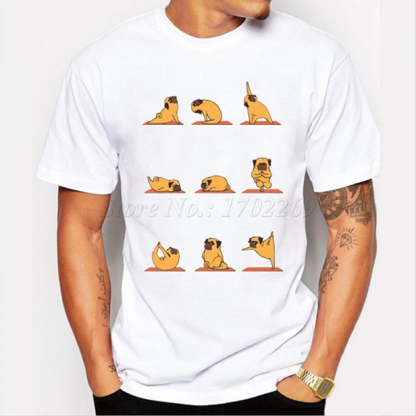 Animal funny design Men t-shirt Pomeranian/Cat/Soth/Elephant/English Bulldog/Pug hipster cool male tops/tee