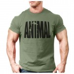 Animal print tracksuit t shirt muscle shirt Trends in 2016 fitness cotton brand clothes for men bodybuilding Tee large XXL