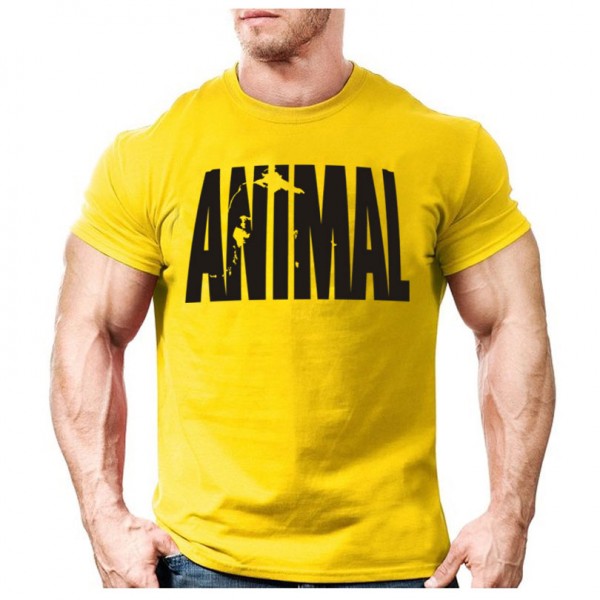 Animal print tracksuit t shirt muscle shirt Trends in 2016 fitness cotton brand clothes for men bodybuilding Tee large XXL