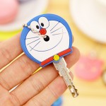 Anime Cat Key Cap Silicone Minion Key Chain Women Bag Charm Key Holder Stitch Key Ring Owl Keychain Mickey Hello Kitty Key Cover