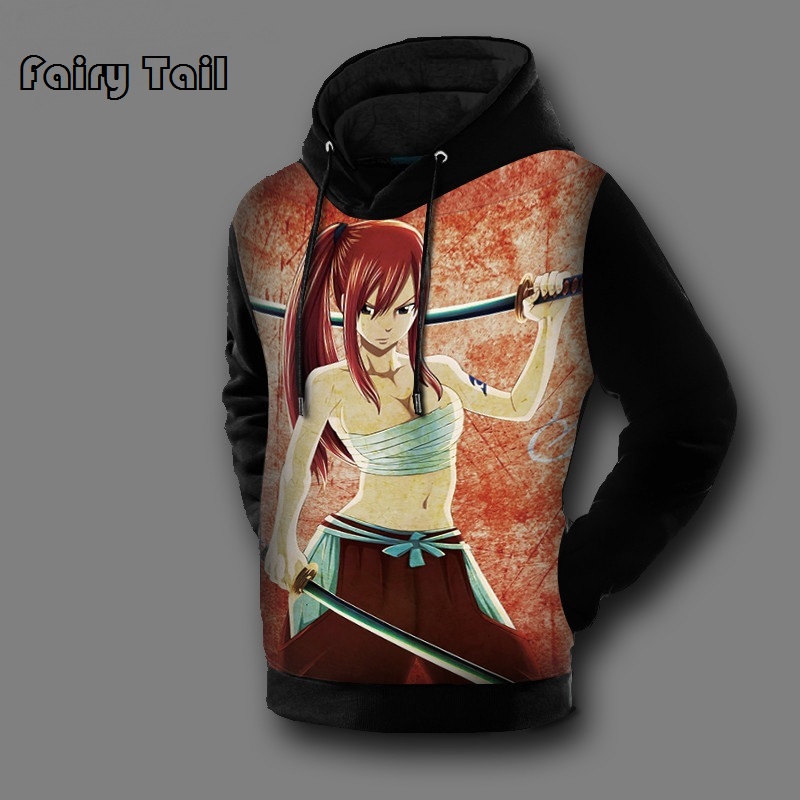 Anime Fairy Tail 3d Print Hoodies And Sweatshirts Men Hooded Pullovers Natsu Dragneel Lucy Heartphilia Printed Fleece Hoody