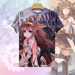 Anime Kantai Collection Kongo T-shirt Kancolle Polyester T Shirt Summer Active Otaku Men Women Tops