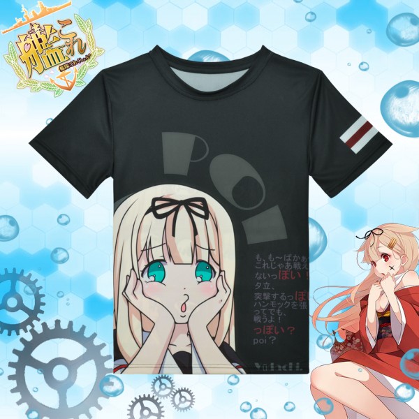 Anime Kantai Collection Yudachi T-shirt Kancolle Polyester T Shirt Summer Active Otaku Men Women Tees