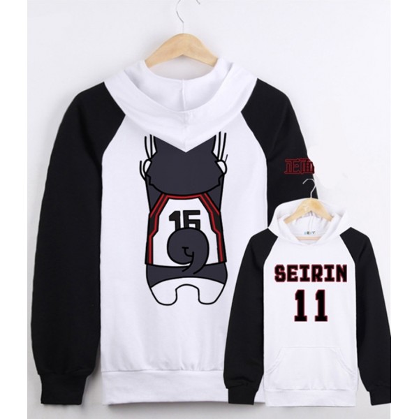 Anime Kuroko no Basuke SEIRIN Kuroko Tetsuya Jacket Sweatshirt Hoodie Coat Top pullover clothing hip hop sweatshirts