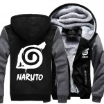 Anime Naruto Hooded Coat Thick Zipper Jacket Sweatshirt For Men Clothing jackets autumn and winter Men's streetwear hooed male