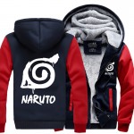 Anime Naruto Hooded Coat Thick Zipper Jacket Sweatshirt For Men Clothing jackets autumn and winter Men's streetwear hooed male