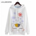 Anime Natsume's Book of Friends Natsume Yuujinchou Madara Printed Hoodies Men & Women Cartoon Pullovers Unisex Hoody